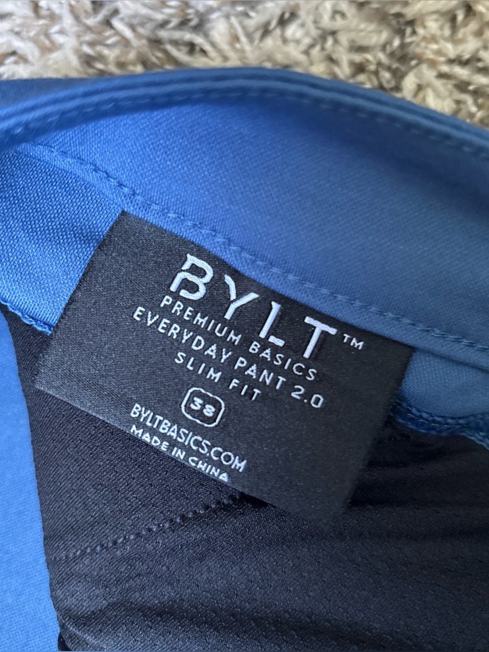 BYLT Basics Men's Slim Fit Everyday Pants in Blue and Black